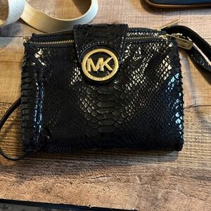Michael Kors Black Snake-Pattern purse
